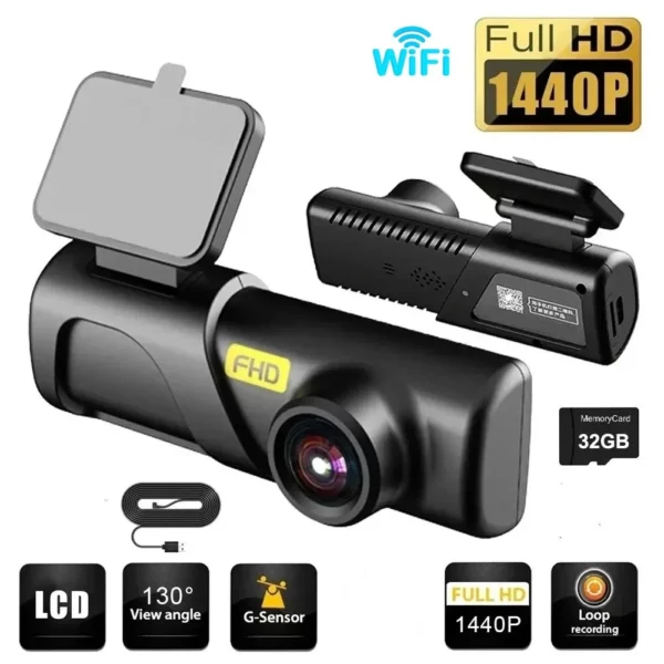 Czsky 2k 1440p HD Wi-Fi para carro DVR câmera gravador de vídeo