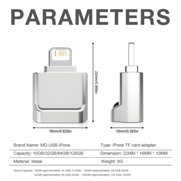 Mini adaptador de leitor de cartão micro sd tf para iphone - Image 5